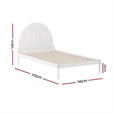 King Single Bed Wooden White Bed Frame DALY - Contemporary Style | Adult Bed